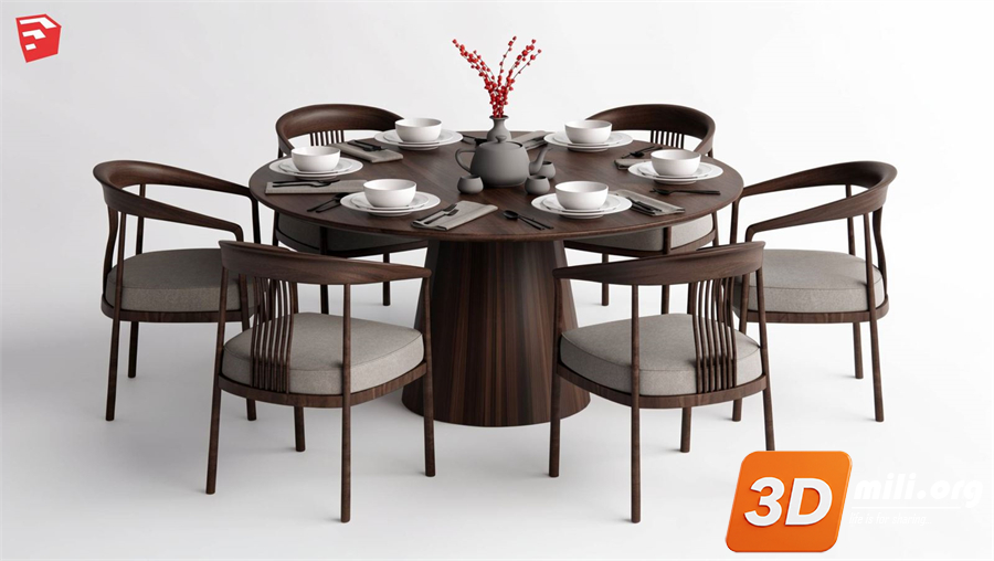 Dining Table Set Skp Files